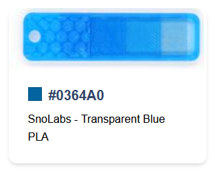 An image showing Snolabs' Transparent Blue filament.